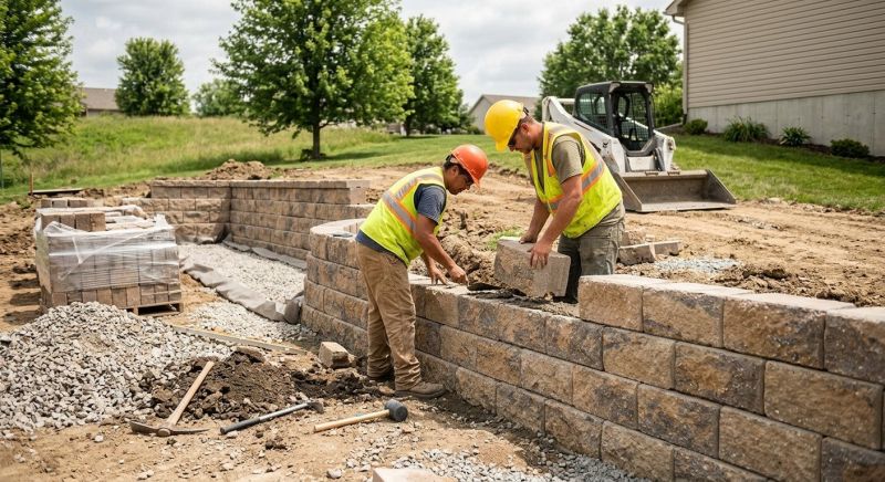 Block Retaining Wall Installation in Daytona Beach, FL