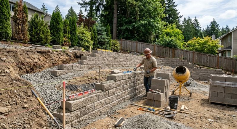 Block Retaining Wall Installation in Vero Beach, FL