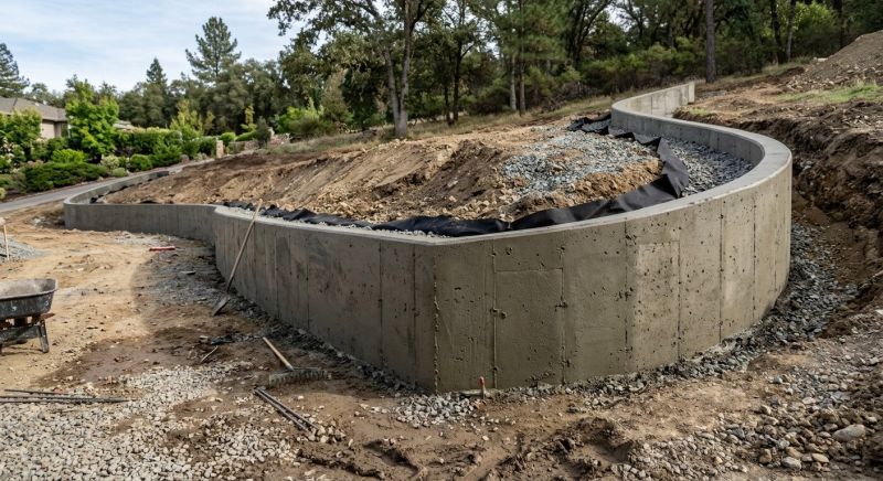 Retention Wall Installation in Marin County, CA